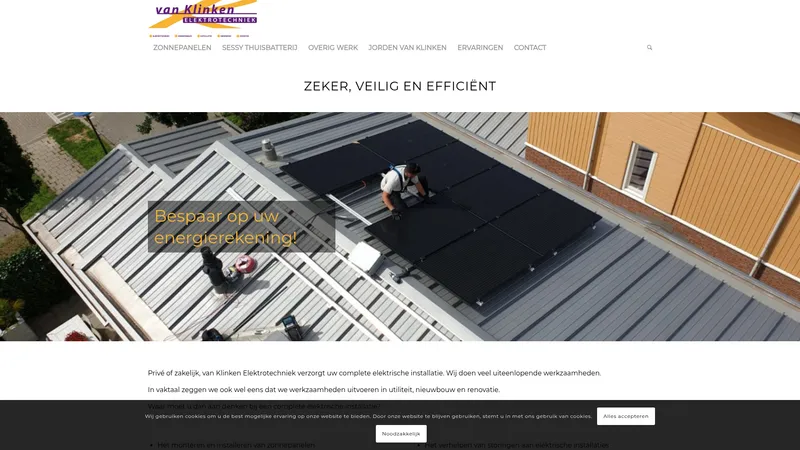 Website van van Klinken Elektrotechniek