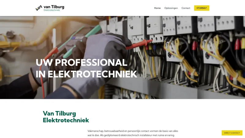 Website van van Tilburg Elektrotechniek