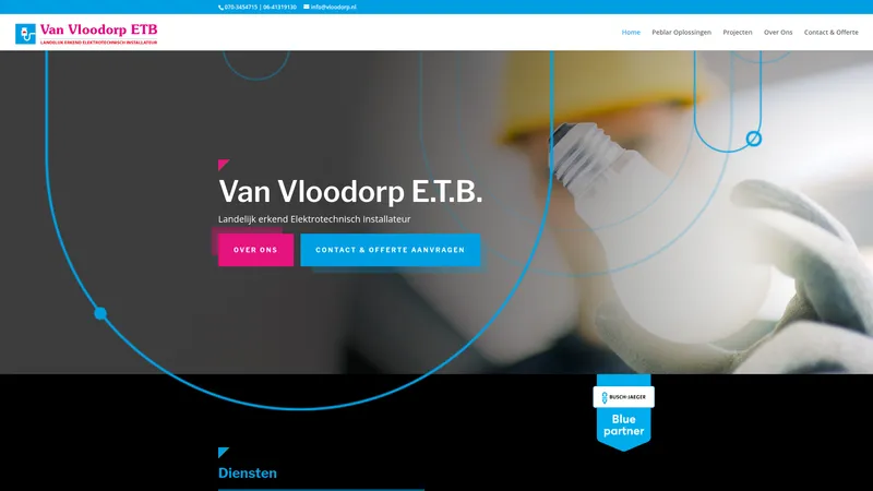 Website van Van Vloodorp E.T.B.