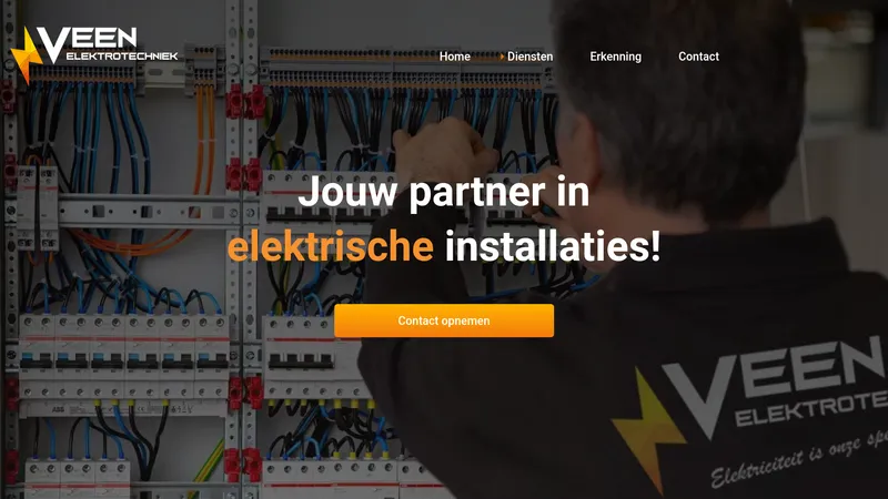 Website van Veen Elektrotechniek