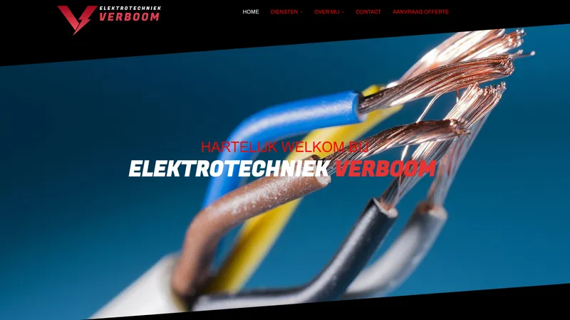 Website van Verboom Elektrotechniek