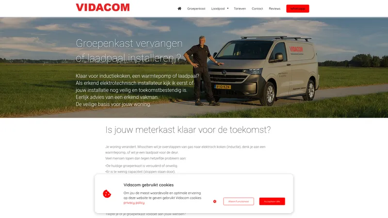 Website van Vidacom - Dennis van Royen | Erkend elektrotechnisch installateur