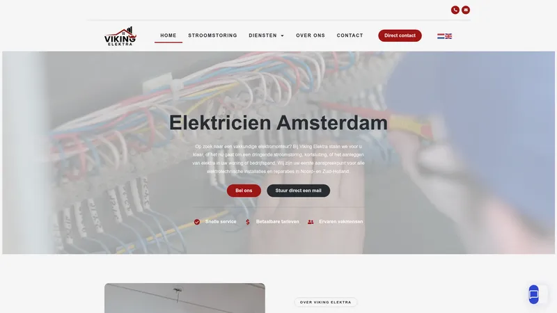 Website van Viking Elektra / Elektricien Amsterdam ( electrician amsterdam)