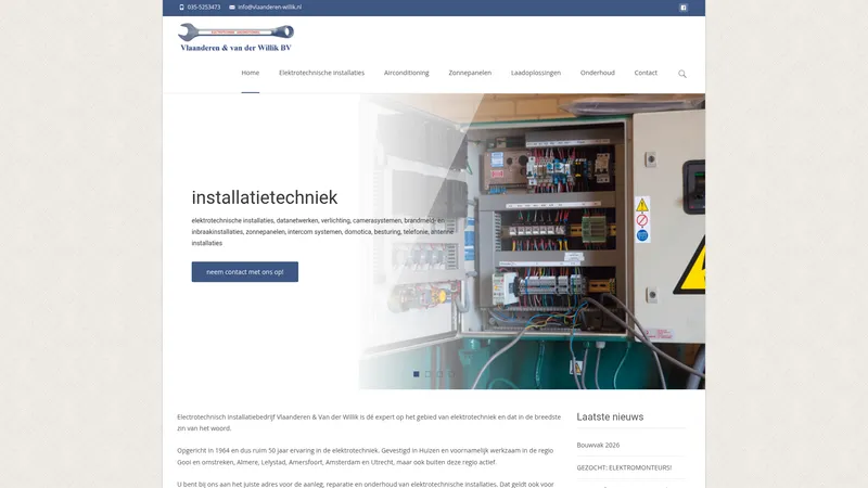 Website van Vlaanderen & Van der Willik B.V.
