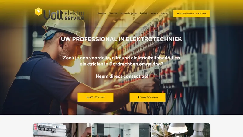Website van Volt Elektro Service