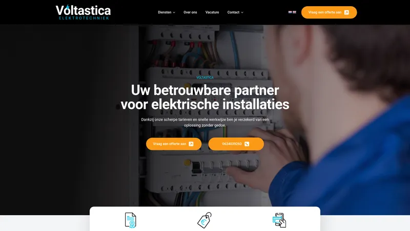 Website van Voltastica Elektricien Utrecht