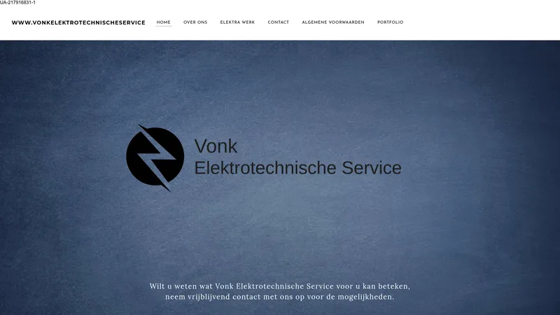 Website van Vonk Elektrotechnische Service