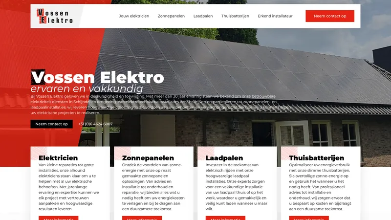 Website van Vossen Elektro