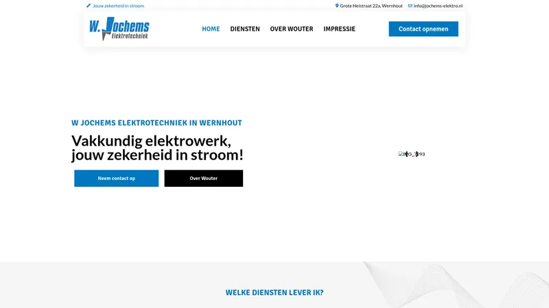 Website van W Jochems Elektrotechniek