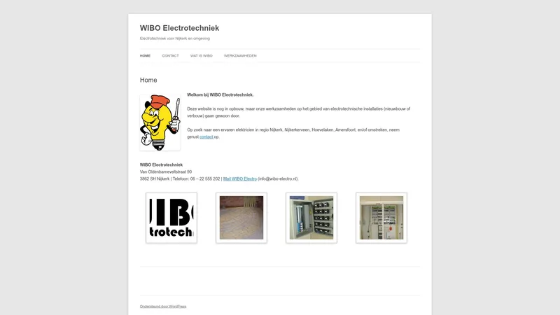 Website van Wibo Electrotechniek