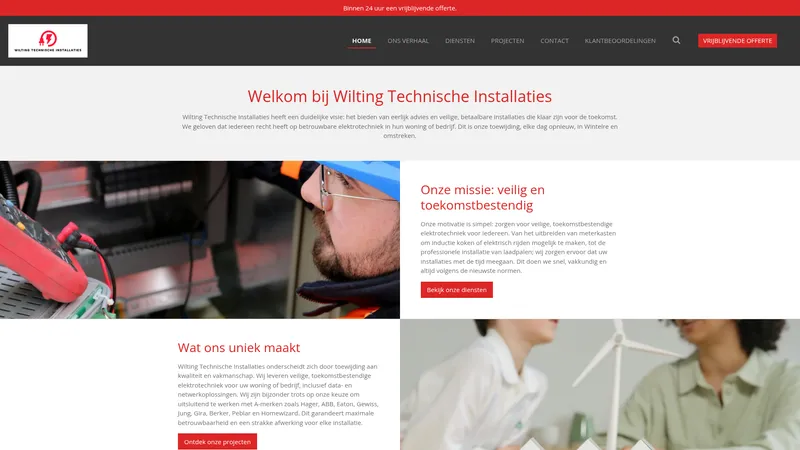 Website van Wilting Technische Installaties