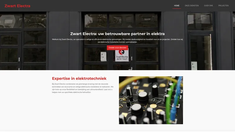 Website van Zwart Electra
